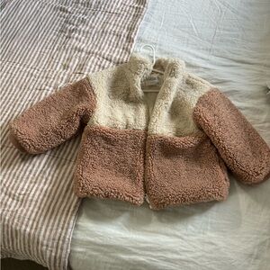 Zara teddy toddler coat- gently used- 3-4T